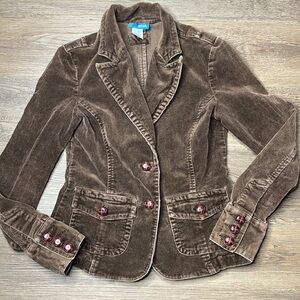 Vintage Delia’s Women’s Brown Corduroy Suit Jacket Blazer Burton Up, size small